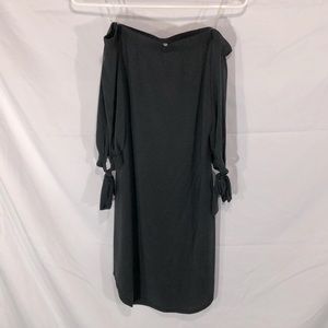 Dark Gray 3/4 Sleeve Off-the-Shoulder Dress